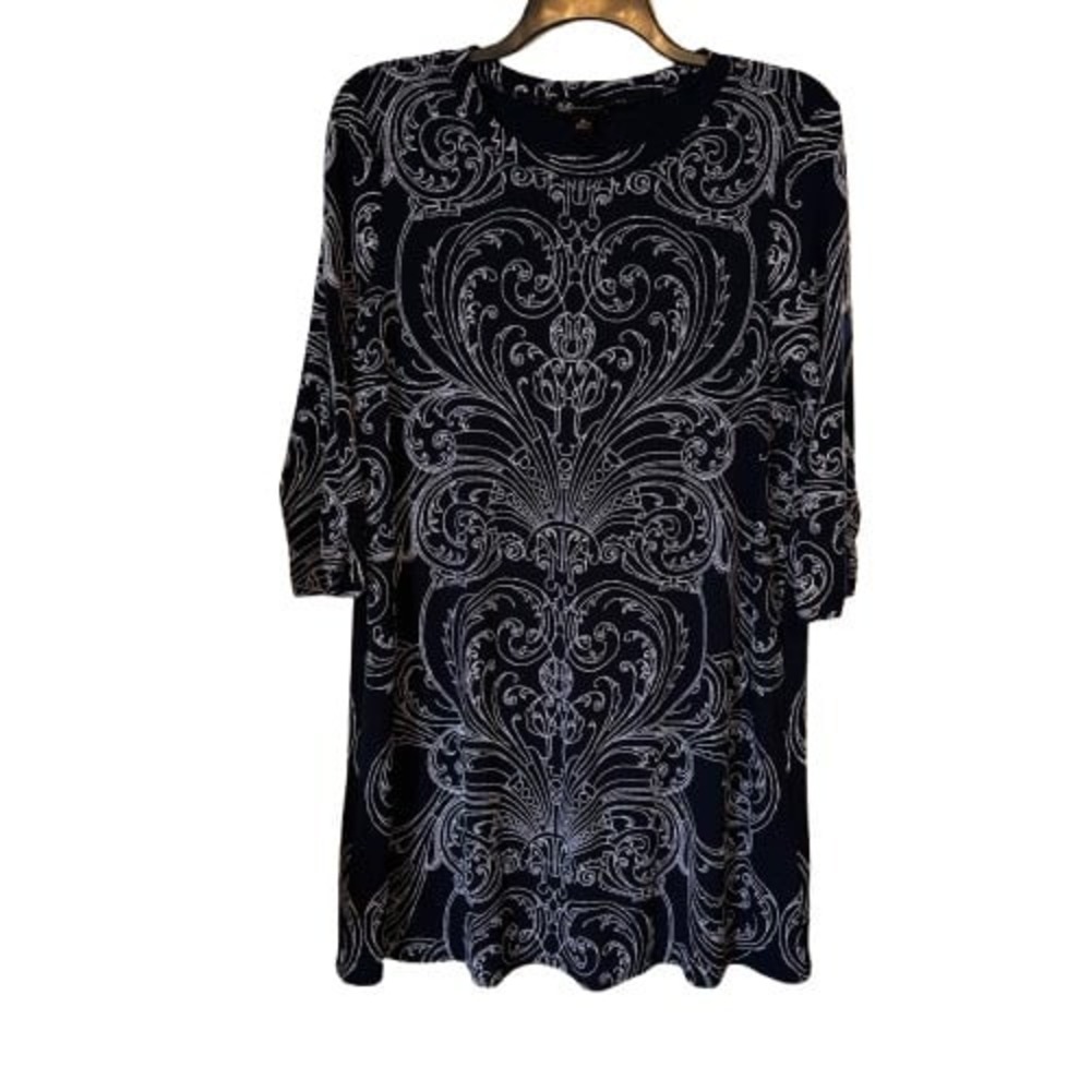 AGB Women's Embroidered Dress‎ Sz XL Navy